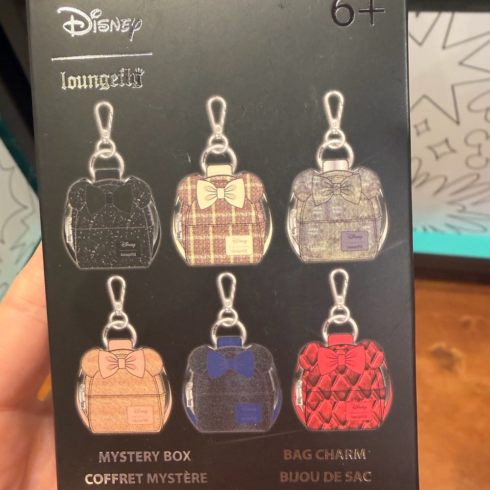 Disney Loungefly Mystery Box Bag Charm Set - Red, Black, Brown - Picture 2 of 2